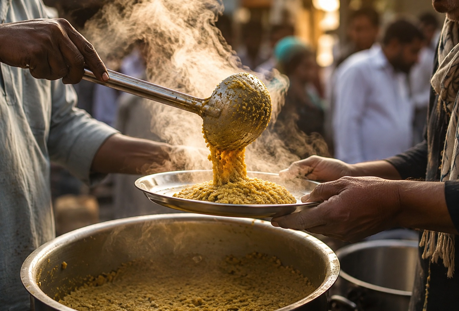 इक उम्मीद की रसोई में भोजन की तैयारी
